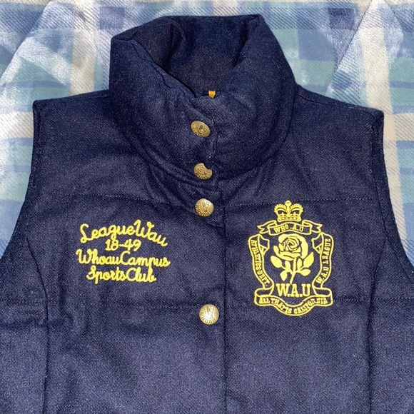 NAVY VARSITY Puffer vest L womens - Picture 3 of 11